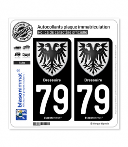 79 Bressuire - Armoiries | Autocollant plaque immatriculation