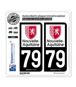 79 Nouvelle-Aquitaine - Région | Autocollant plaque immatriculation