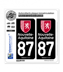 87 Nouvelle-Aquitaine - Région II | Autocollant plaque immatriculation