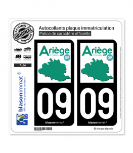09 Ariège - Département | Autocollant plaque immatriculation