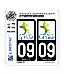 09 Saint-Girons - Ville | Autocollant plaque immatriculation