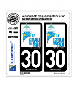 30 Le Grau-du-Roi - Commune | Autocollant plaque immatriculation