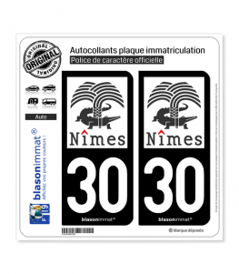 30 Nîmes - Ville II | Autocollant plaque immatriculation