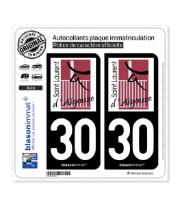 30 Saint-Laurent-d'Aigouze - Commune | Autocollant plaque immatriculation