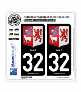 32 Auch - Armoiries | Autocollant plaque immatriculation