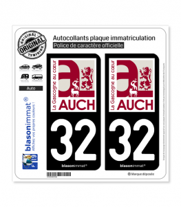 32 Auch - Ville | Autocollant plaque immatriculation