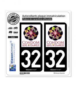 32 Condom - Tourisme | Autocollant plaque immatriculation