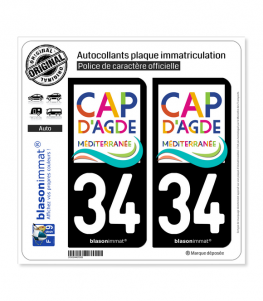 34 Agde - Le Cap | Autocollant plaque immatriculation