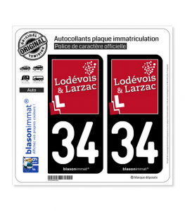 34 Lodève - Agglo | Autocollant plaque immatriculation