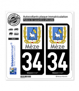 34 Mèze - Ville | Autocollant plaque immatriculation