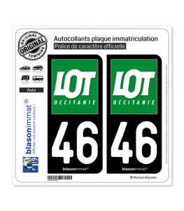 46 Lot - Département II | Autocollant plaque immatriculation