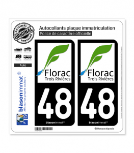 48 Florac - Ville | Autocollant et plaque immatriculation