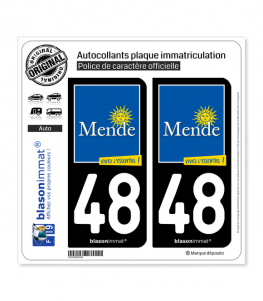 48 Mende - Ville | Autocollant et plaque immatriculation