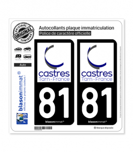 81 Castres - Ville | Autocollant plaque immatriculation