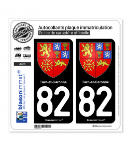82 Tarn-et-Garonne - Armoiries | Autocollant plaque immatriculation