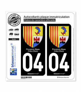 04 PACA - Armoiries | Autocollant plaque immatriculation