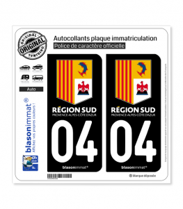 04 PACA - Région Sud | Autocollant plaque immatriculation