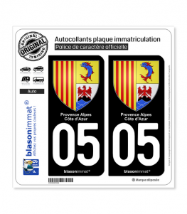 05 PACA - Armoiries | Autocollant plaque immatriculation