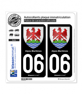 06 Alpes-Maritimes - Armoiries | Autocollant plaque immatriculation