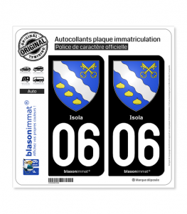 06 Isola - Armoiries | Autocollant plaque immatriculation