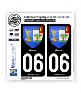 06 Menton - Armoiries | Autocollant plaque immatriculation