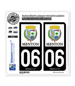 06 Menton - Ville | Autocollant plaque immatriculation