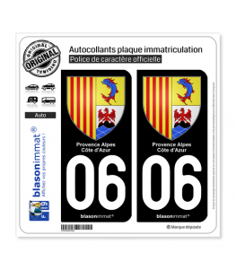 06 PACA - Armoiries | Autocollant plaque immatriculation