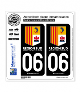 06 PACA - Région Sud | Autocollant plaque immatriculation