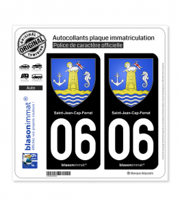 06 Saint-Jean-Cap-Ferrat - Armoiries | Autocollant plaque immatriculation