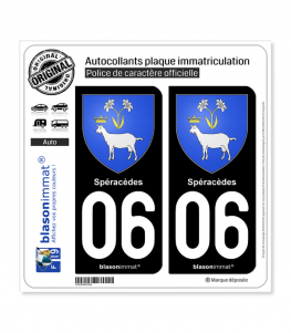 06 Spéracèdes - Armoiries | Autocollant plaque immatriculation