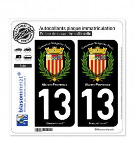13 Aix-en-Provence - Armoiries II | Autocollant plaque immatriculation