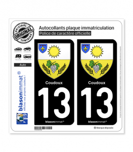 13 Coudoux - Armoiries | Autocollant plaque immatriculation