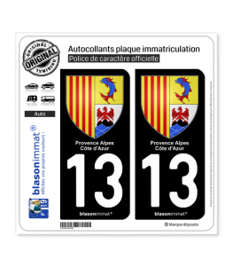 13 PACA - Armoiries | Autocollant plaque immatriculation