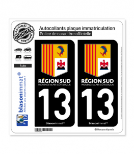 13 PACA - Région Sud | Autocollant plaque immatriculation