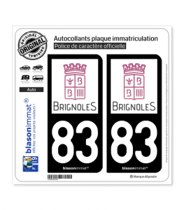 83 Brignoles - Ville | Autocollant plaque immatriculation