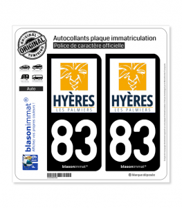 83 Hyères - Ville | Autocollant plaque immatriculation