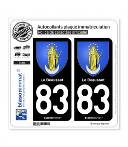 83 Le Beausset - Armoiries | Autocollant plaque immatriculation