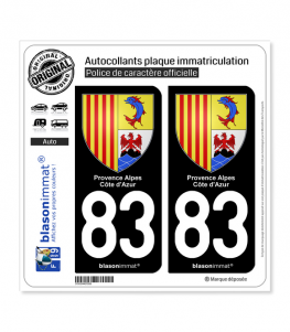 83 PACA - Armoiries | Autocollant plaque immatriculation