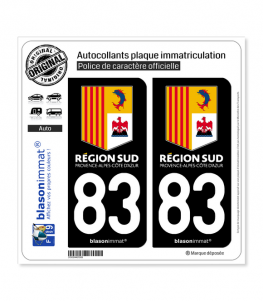 83 PACA - Région Sud | Autocollant plaque immatriculation