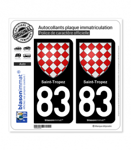 83 Saint-Tropez - Armoiries | Autocollant plaque immatriculation