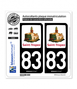 83 Saint-Tropez - Commune | Autocollant plaque immatriculation