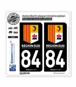 84 PACA - Région Sud | Autocollant plaque immatriculation