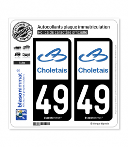 49 Cholet - Agglo | Autocollant plaque immatriculation