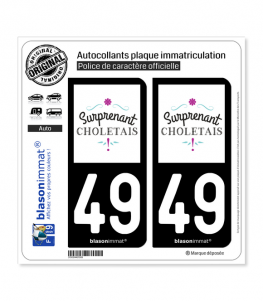 49 Cholet - Tourisme | Autocollant plaque immatriculation