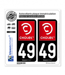 49 Cholet - Ville | Autocollant plaque immatriculation