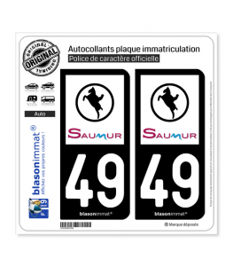 49 Saumur - Ville | Autocollant plaque immatriculation