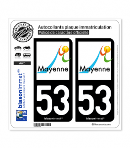 53 Mayenne - Ville | Autocollant plaque immatriculation