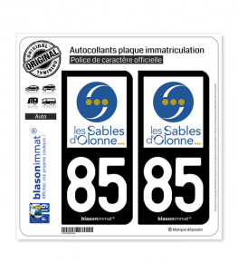 85 Les Sables d'Olonne - Ville | Autocollant plaque immatriculation