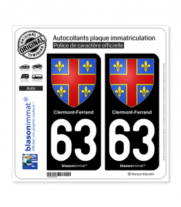 63 Clermont-Ferrand - Armoiries | Autocollant plaque immatriculation