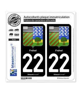 22 Fréhel - Armoiries | Autocollant plaque immatriculation